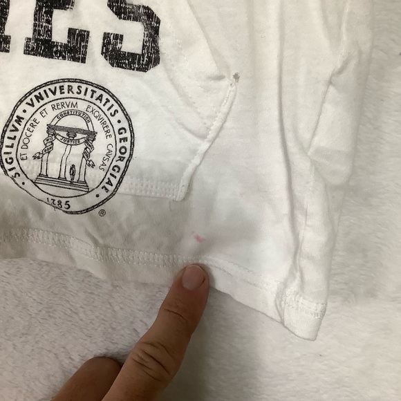 Soffe Georgia Bulldogs Hooded Long-Sleeve Tee Sz Medium White UGA - Picture 7 of 11